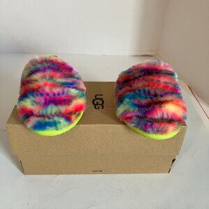 Ugg Fluff Yeah Girl's Kid's Sheepskin Slide Slipper Sandals Size 7 New With Tags